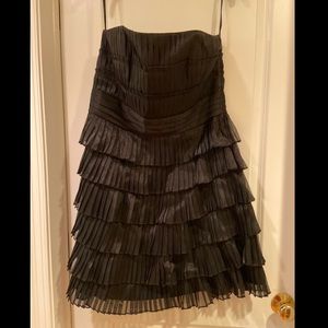 WHBM Strapless tiered black shift dress 14